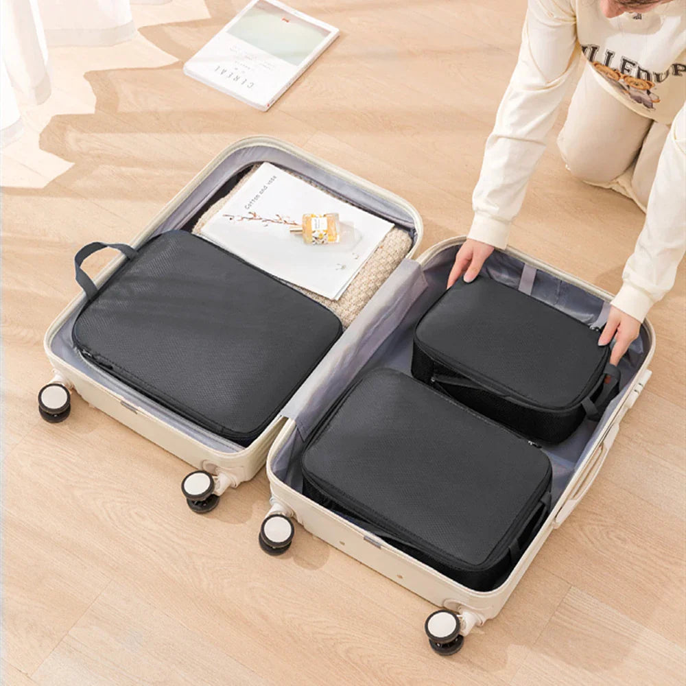 Packavio Packwürfel Set | 3 Größen & Komprimierbar | Wasserdicht & Ultraleicht | Für Reisen & Alltag