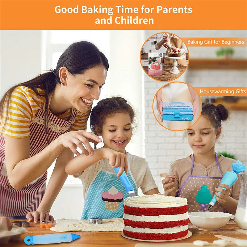 BakeMaster | Tortendeko-Set 236-teilig | Edelstahl-Spritztüllen & Spritzbeutel | Für Backfans & Hobbybäcker