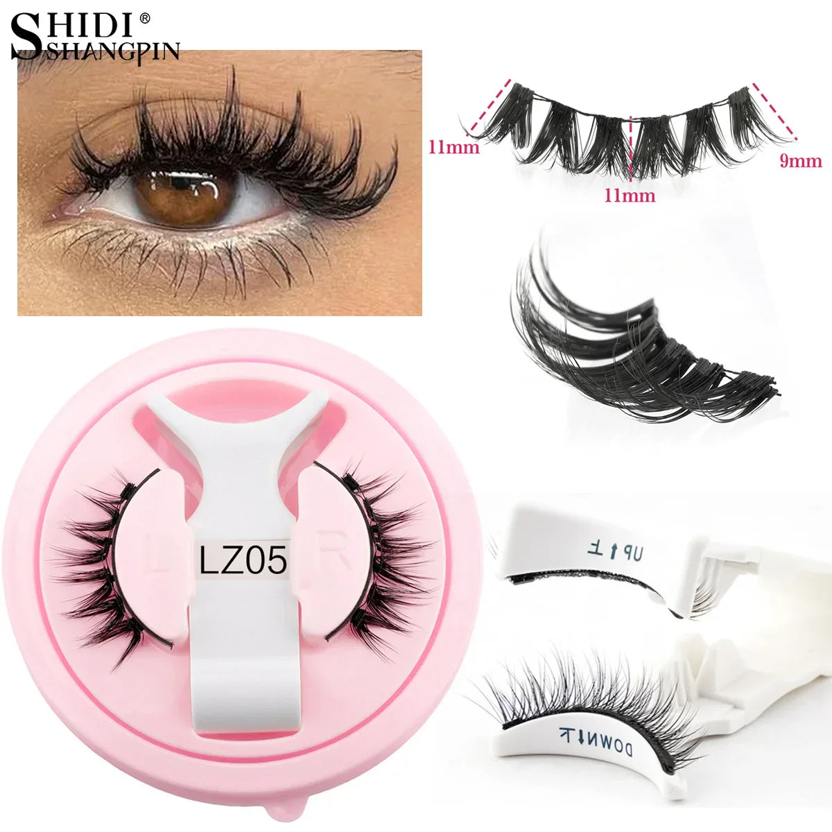 LuxeLash Magnetic Eyelashes | Wiederverwendbar | 1 Paar mit Magnetischer Pinzette | Handgemacht & Natürlich