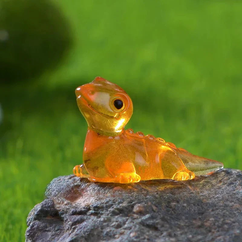 Glowtiny Mini Echsen Set | Leuchtet im Dunkeln | Für Feengärten & Terrarien | Wetterfestes Resin