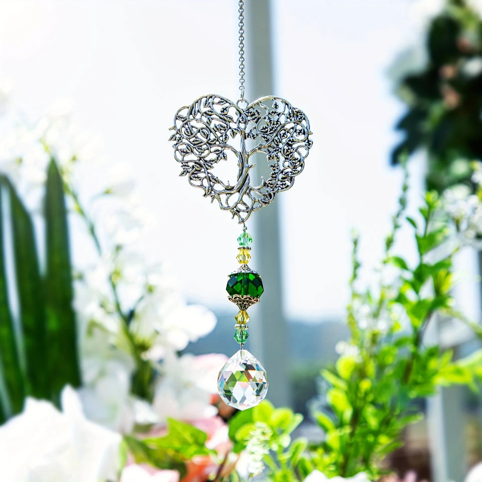LumiTree | Kristall-Suncatcher Lebensbaum | Regenbogen-Effekt für Fenster & Garten