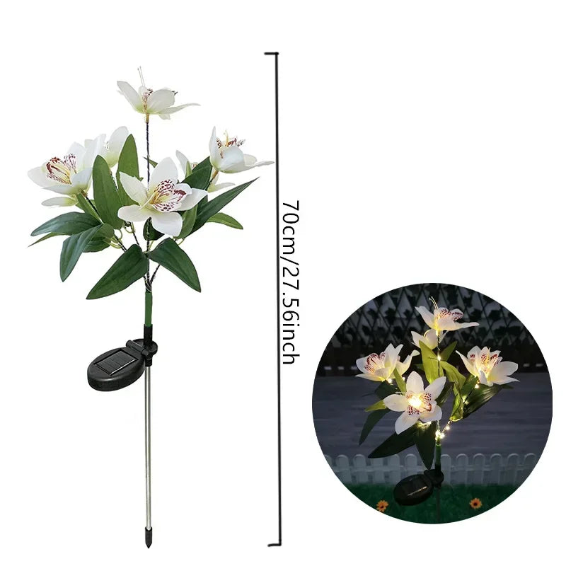 OrchidGlow SolarLight | Solar Orchideen-Gartenleuchte | Farbwechselnd | Wetterfest & Einfach zu Installieren