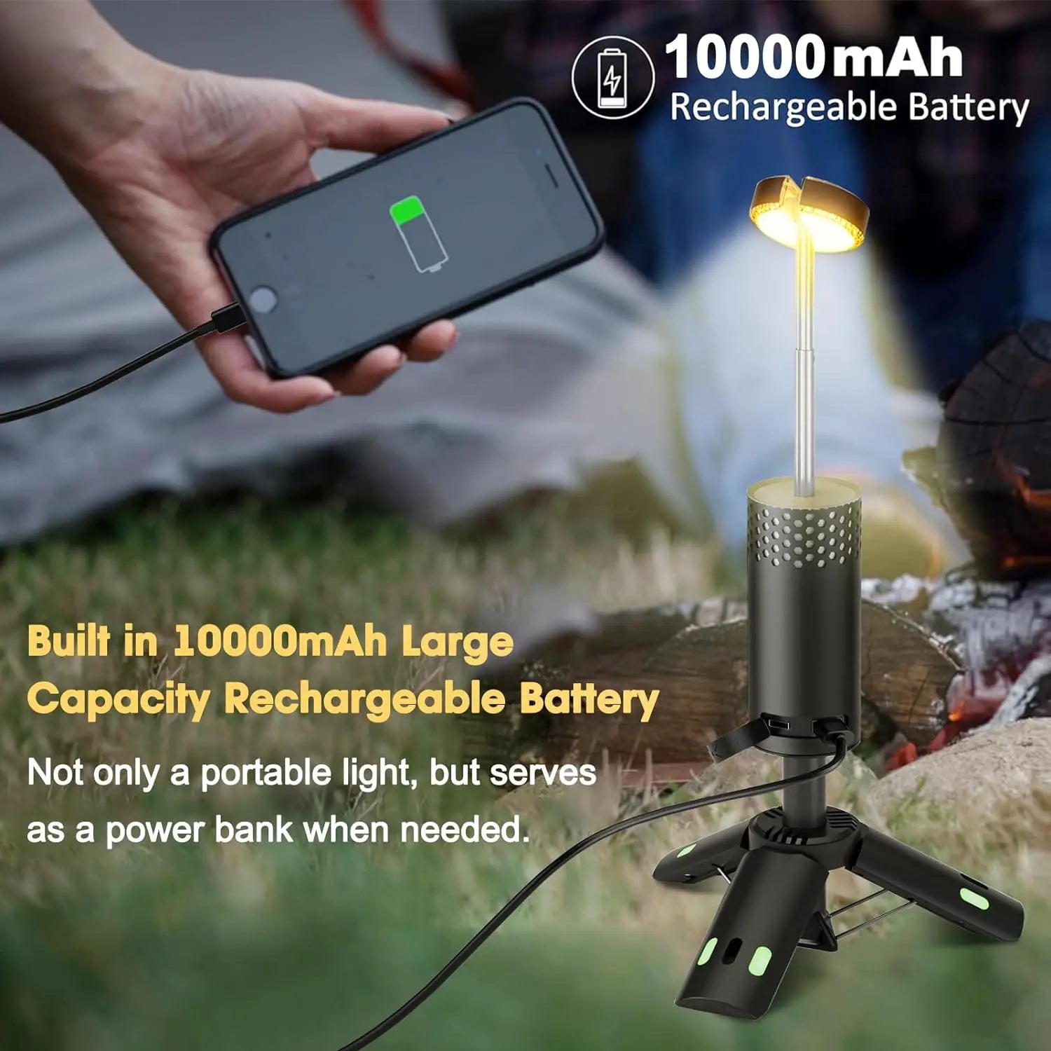 OutdoorMaster LED-Laterne | Teleskopierbar & Multifunktional | Mit Powerbank-Funktion