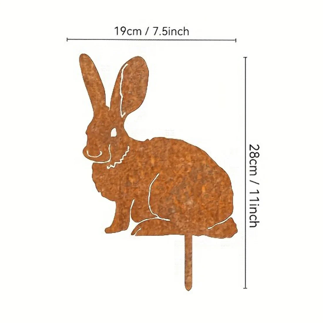 RustyHare | Hasen-Gartenstecker | Rost-Finish | Wetterfest & Dekorativ