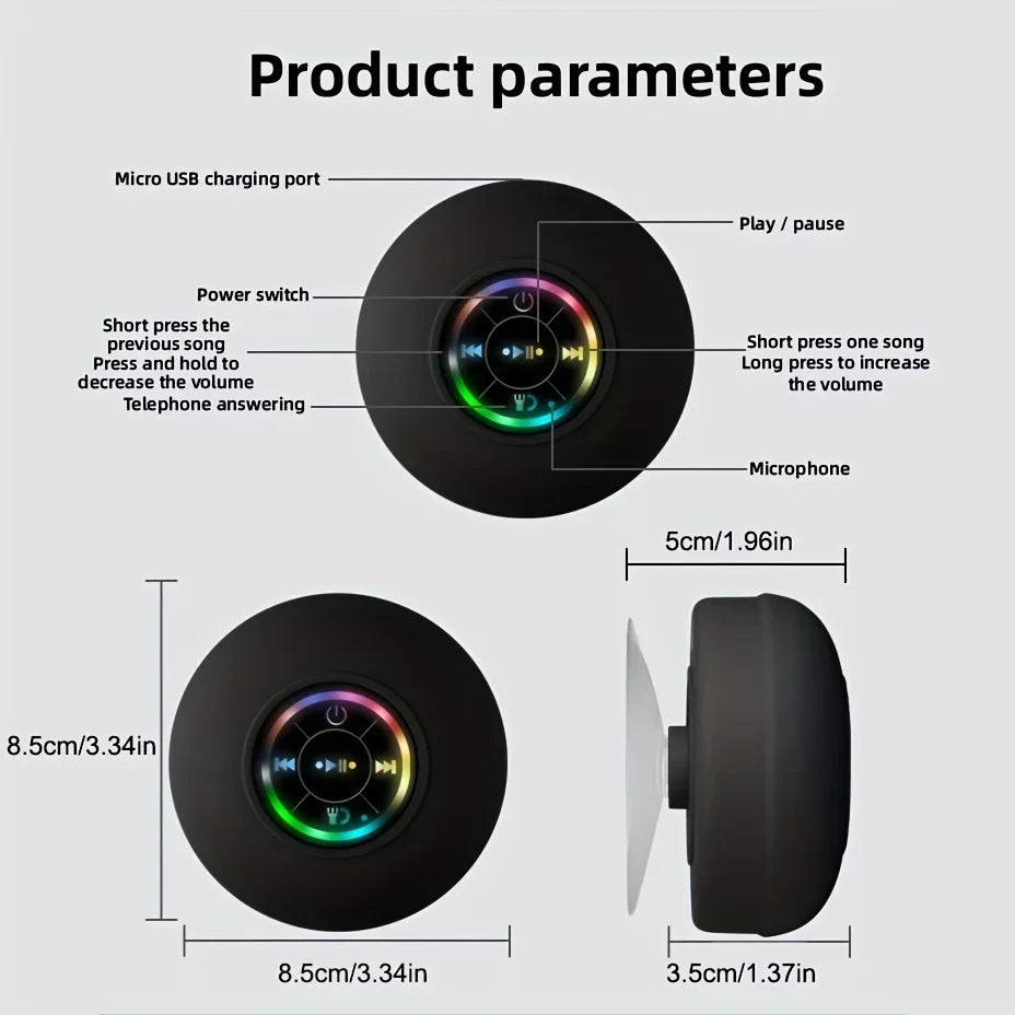 Soundplash Duschlautsprecher | Wasserdicht & Kabellos | Mit Saugnapf & Bluetooth 5.0