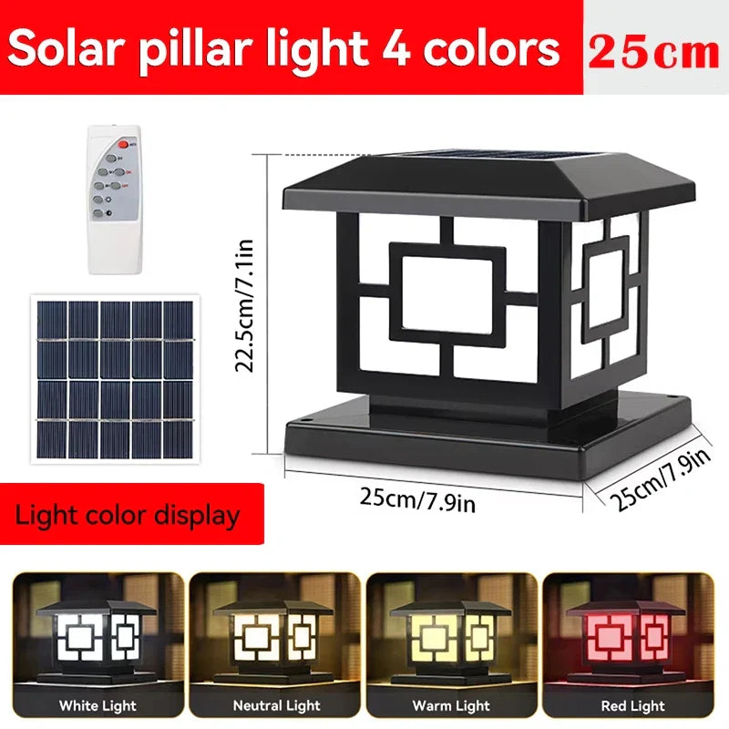 Solara LightSphere Solar-Lichtsäule | 4 Lichtfarben & Fernbedienung | IP65 Witterungsbeständig