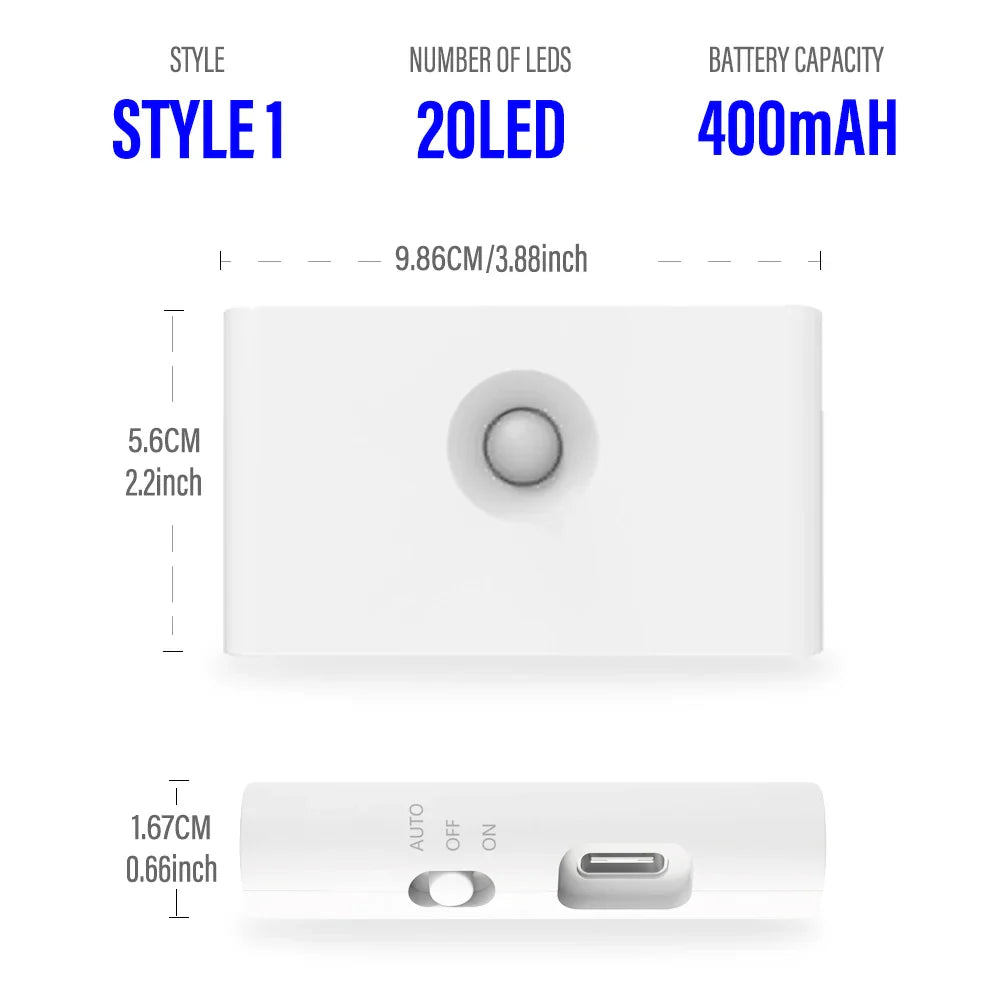SensoGlow LED Licht | Mit Bewegungssensor | USB-C Aufladung | Warmweiß 3000 K