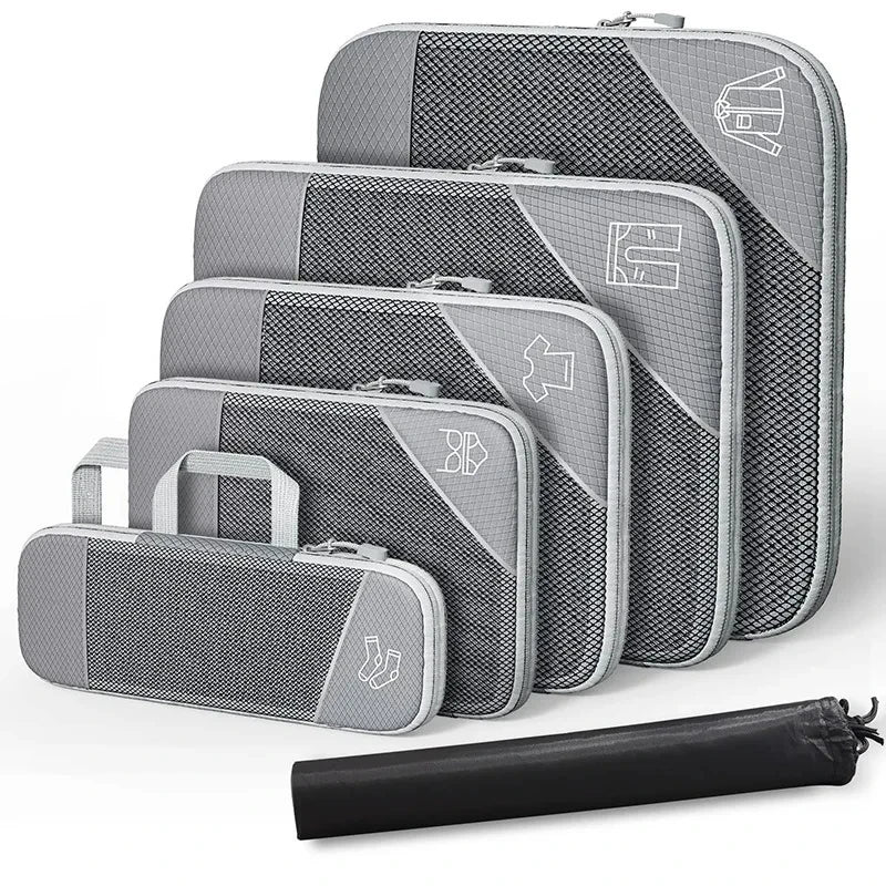 PackMate | Reise Organizer Set | Komprimierbar und Wasserabweisend | 6-teilig