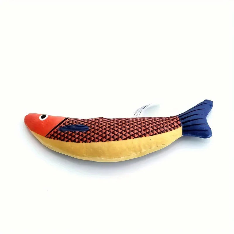 PlayFish | Interaktives Katzenspielzeug | 3D-Fischdesign | Mit Katzenminze | Weiches Plüschmaterial