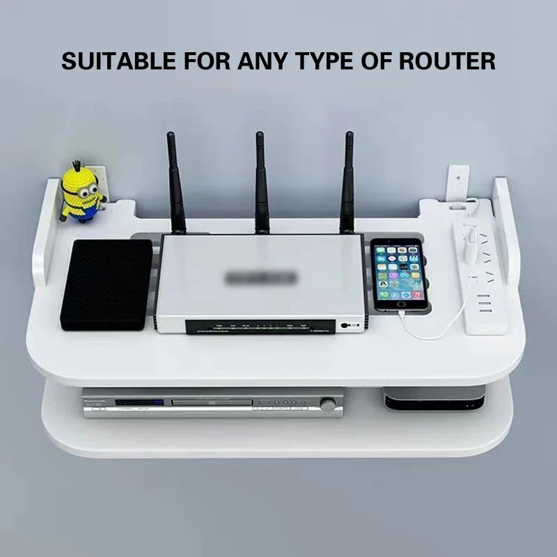 NexaDock | WLAN-Router Regal | Schwebendes Design & Kabelführung | Für Wohnzimmer, Büro & Schlafzimmer