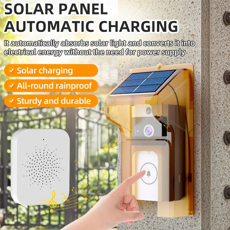 SolarBlick | Video Türklingel | HD & Nachtsicht | Kabellos mit Solarladung