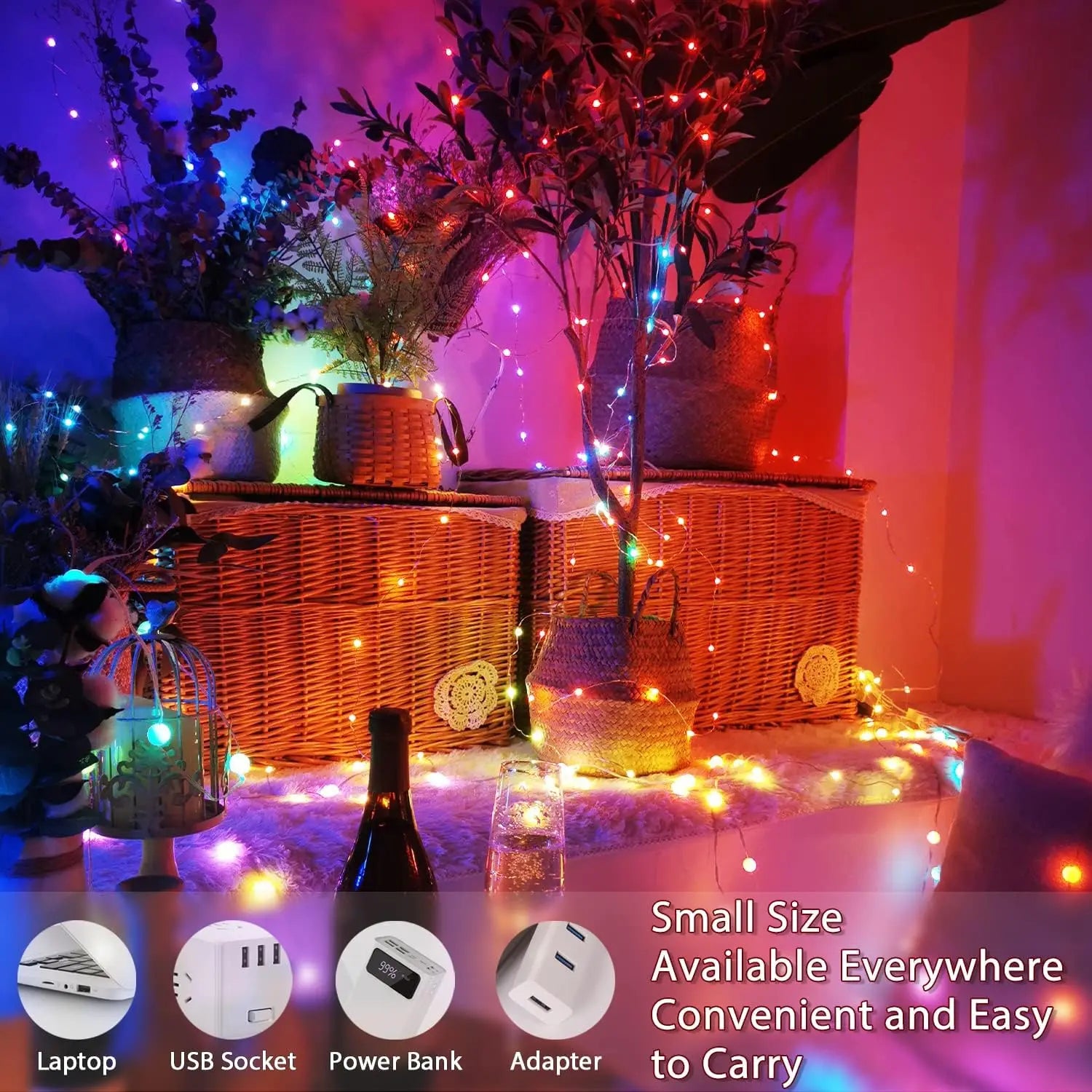 LumoGlow Smart LED Lichterkette | RGB Farbwechsel | App-gesteuert & Musik-Sync