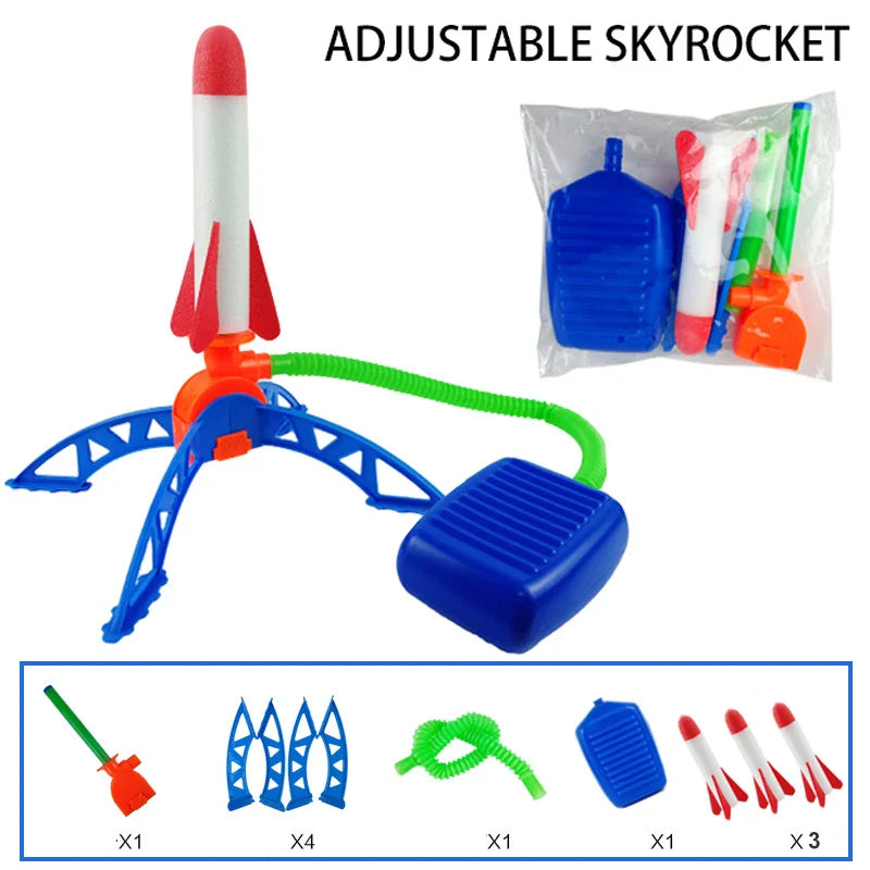 AEROKICK Raketenwerfer | 6 Schaumstoffraketen | Kinderbetriebener Spielspaß | Für Garten & Park