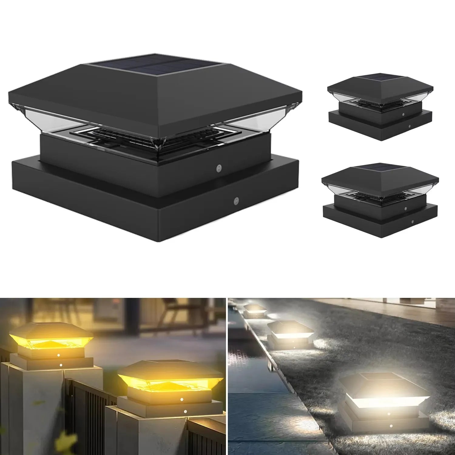 GlowPost | Solar LED Pfostenleuchte | Warmweiß & Kaltweiß Einstellbar | IP65 Wasserdicht für Garten & Terrasse