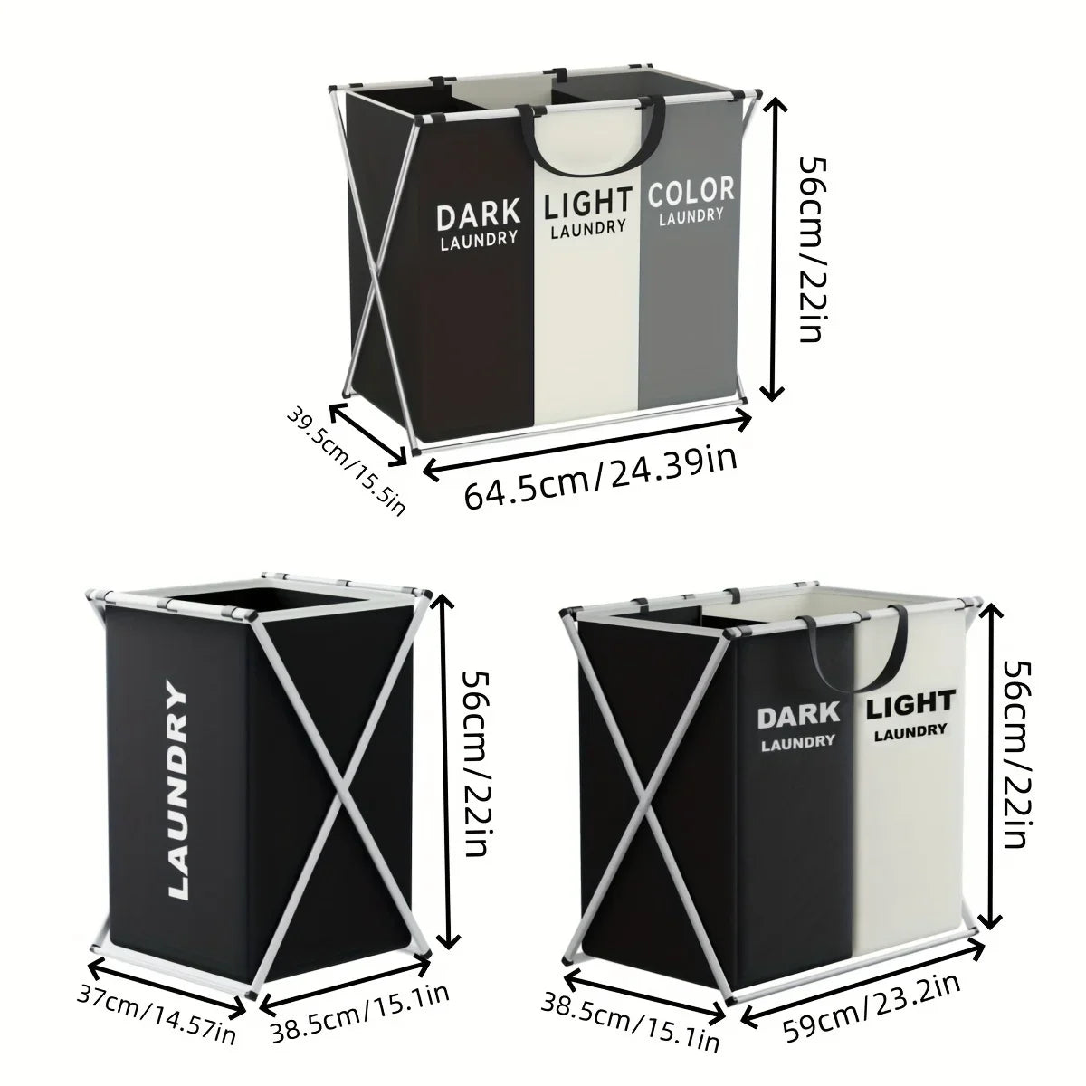 Flexhamper XL | Faltbarer Wäschesammler | Stabil & Platzsparend | Aus Oxford-Stoff