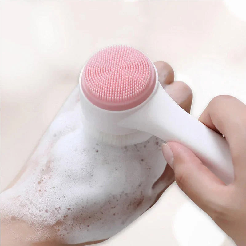 Skinora GlowBrush | 3D Gesichtsreiniger & Peeling-Tool | Doppelseitiges Silikondesign & Massageeffekt | Für Strahlend Reine Haut