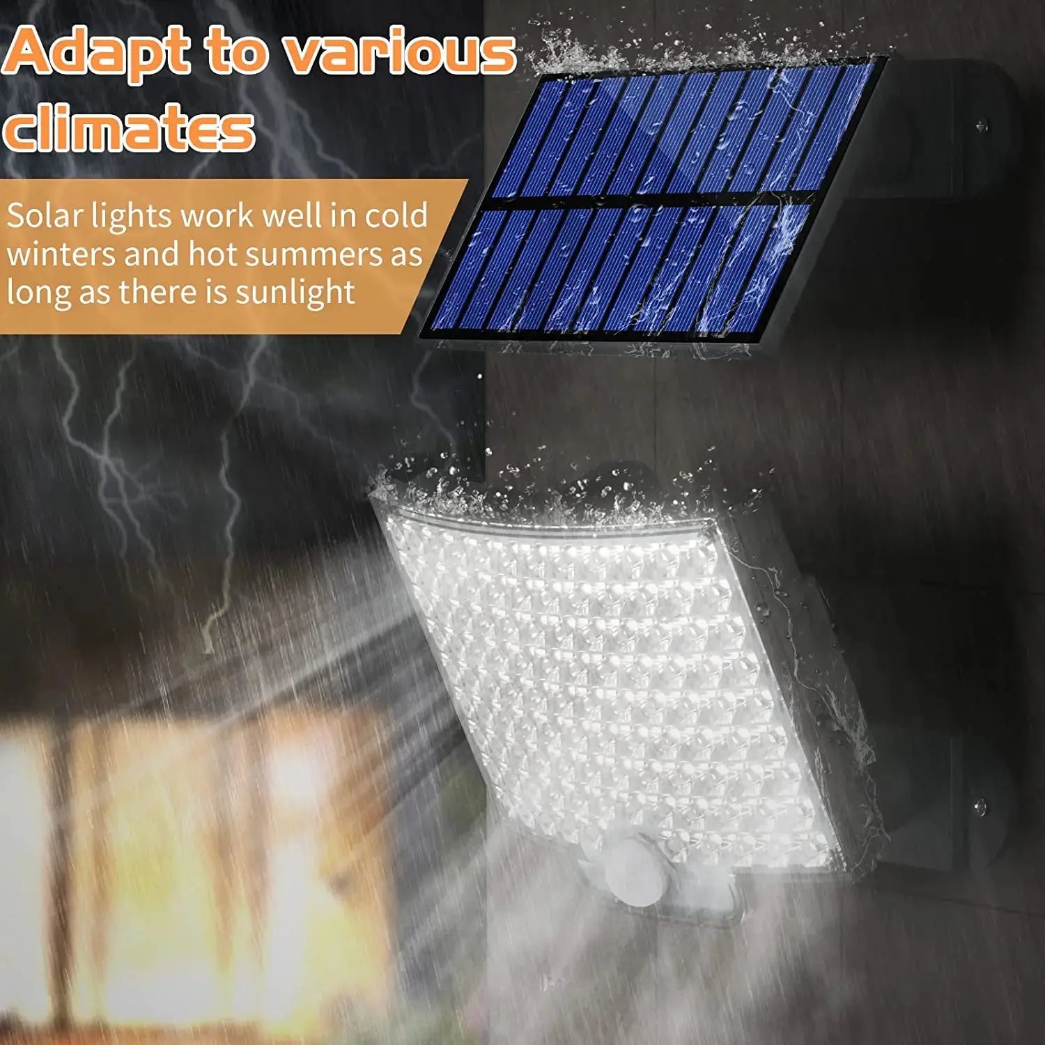 SolarNova Light | Solarbetriebene Außenleuchte | Bewegungssensor & Wetterfest | 106 LEDs