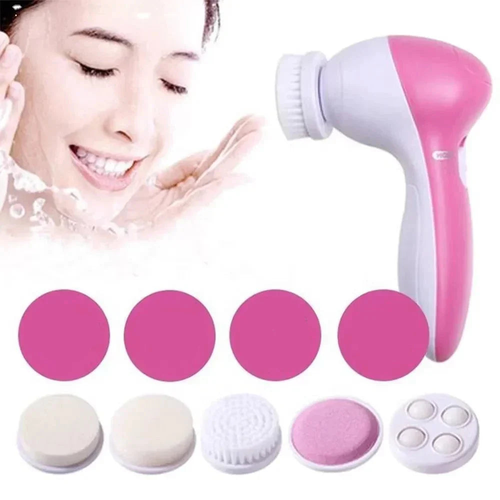 Glowence | 5-in-1 Gesichtsreinigungsgerät | Tiefenreinigung, Massage & Peeling | Hautpflege zuhause & unterwegs