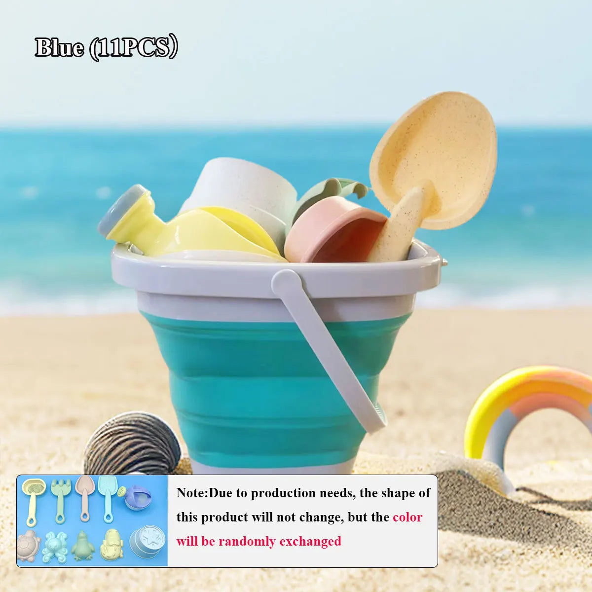 PlayaFun Sandspielset | Faltbarer Eimer & Zubehör | Bunt & Kindgerecht | Für Strand & Garten