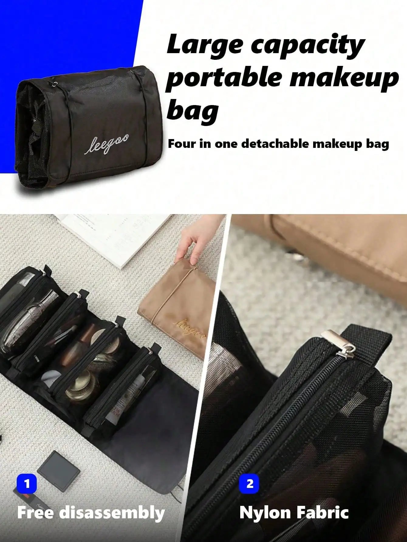 BeautyOrganizer 4-in-1 Kosmetiktasche | Praktisch & Flexibel | Faltbar & Kompakt