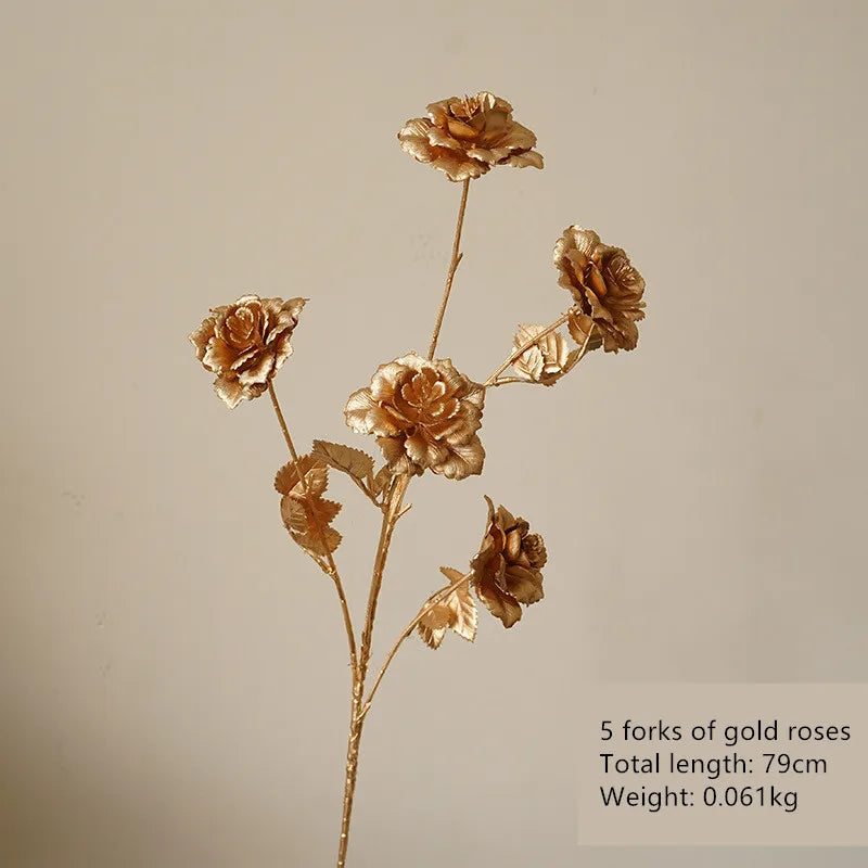 Aurivelle Gold Kollektion | Künstliche Palm-, Ginkgo- & Eukalyptusblätter mit Rosen & Hortensien | Anspruchsvolle Dekorationsblumen für Hochzeit & Zuhause