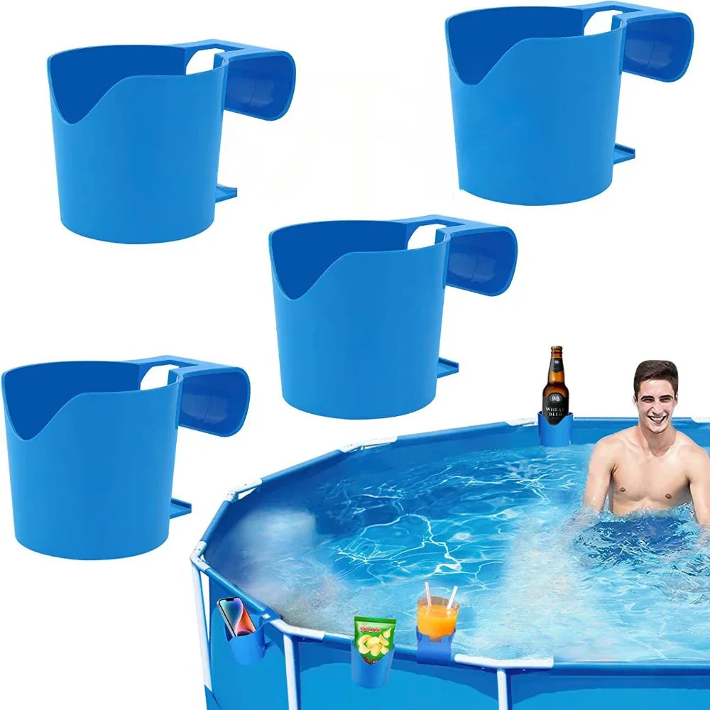 AquaGrip Getränkehalter | Flexibel & Stabil | Clip-on Poolablage | Für Dosen & Gadgets