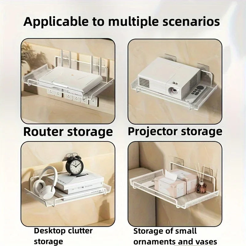 Storix Wandregal | Belüftet & Robust | Ideal für Router & Zubehör | Carbonstahl
