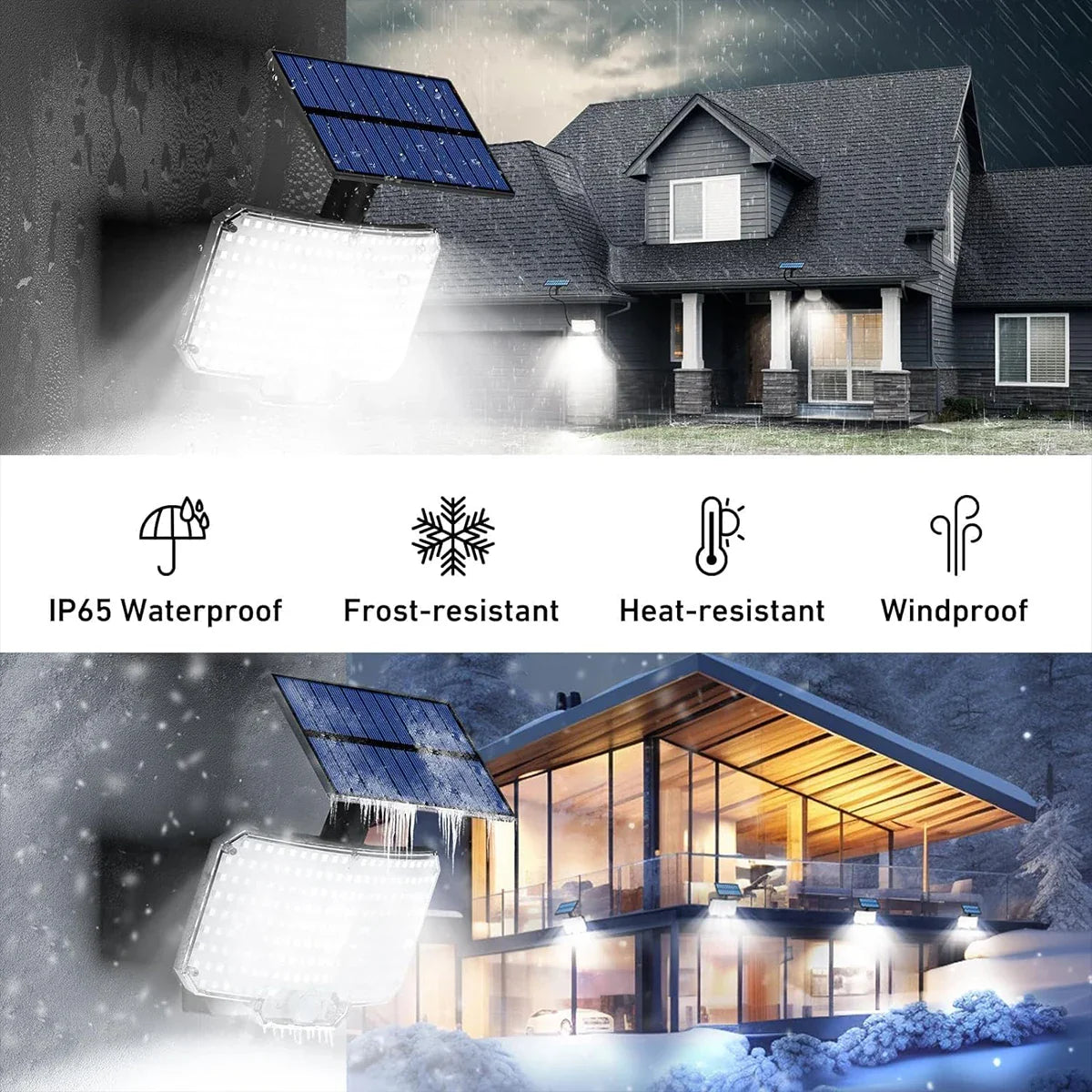 LumaTech Solar-Wandleuchte | 234 LEDs | Bewegungsmelder | Fernbedienung | IP65 Wetterfest