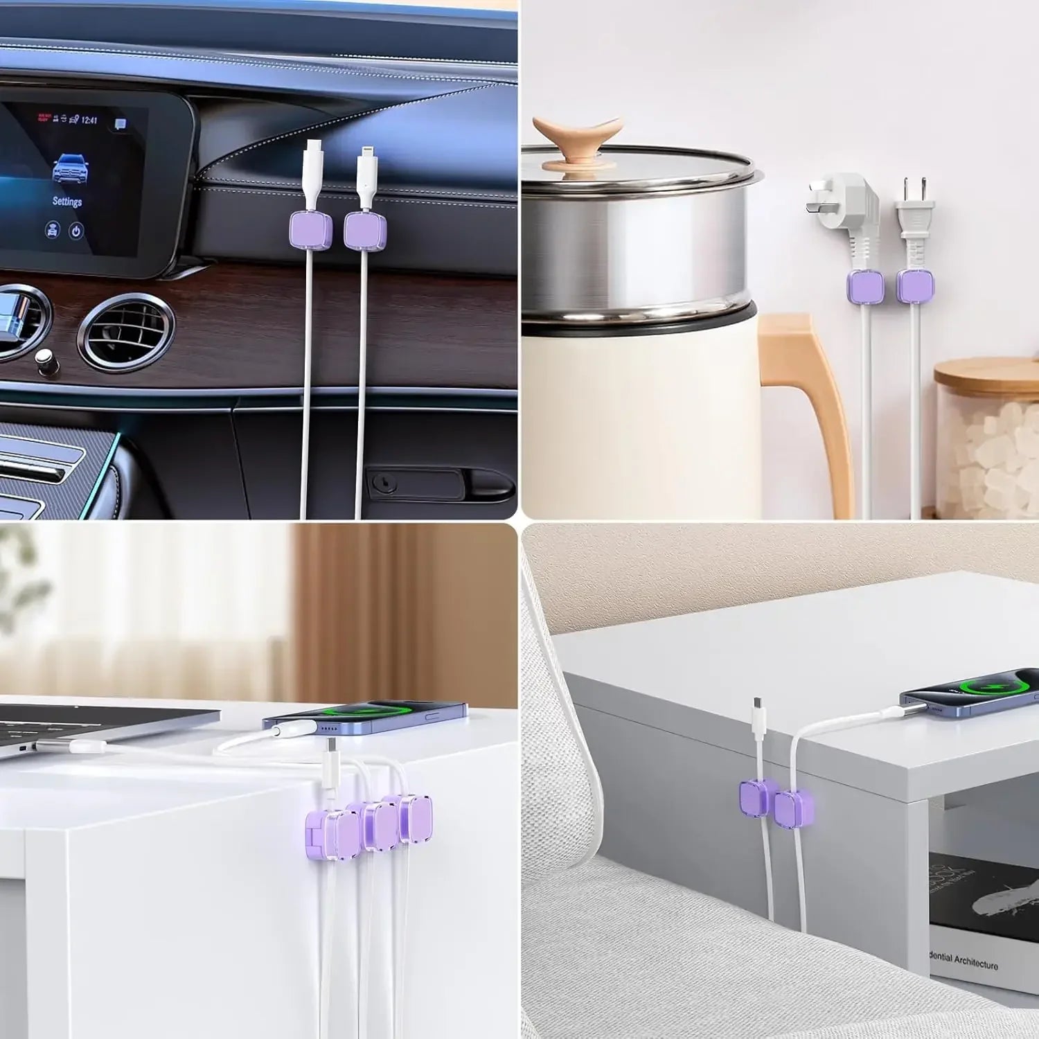 CableMate Kabelorganizer | Magnetisch | Selbstklebend | Schwarz