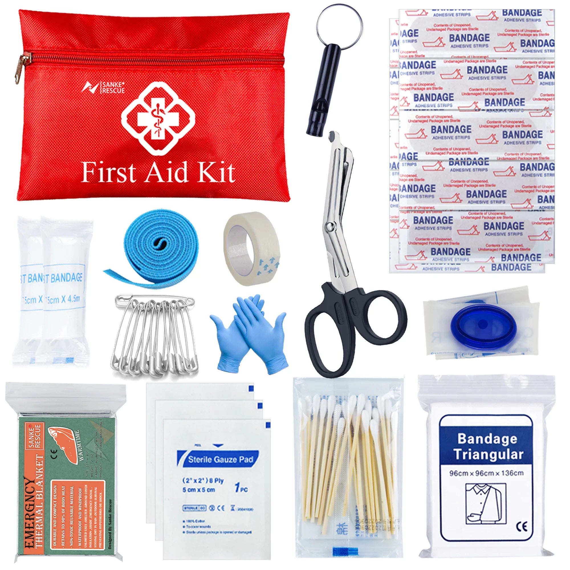 Rescuro Notfall-Set | 24-in-1 Survival Kit | Erste Hilfe & Outdoor Tools | Wasserdichte MOLLE-Tasche