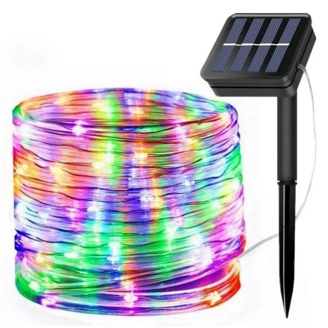 Solviera Solar Lichterkette | 300 LED-Leuchtmittel | IP65 Wasserdicht | 8 Lichtmodi | Garten-, Weihnachts- & Partydeko | Warmweiß / Weiß / Mehrfarbig