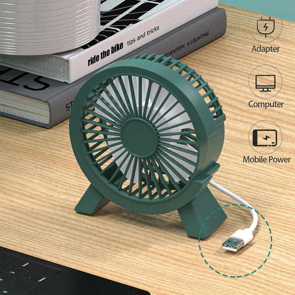 BreezeMax | Mini USB Tischventilator | Leise & Kompakt | Ideal für Büro & Camping