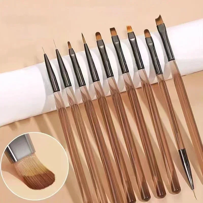 NailMaster | 9-teiliges Nail Art Pinsel-Set | Ultra-feine Nylonspitzen | Für Profis & Fortgeschrittene