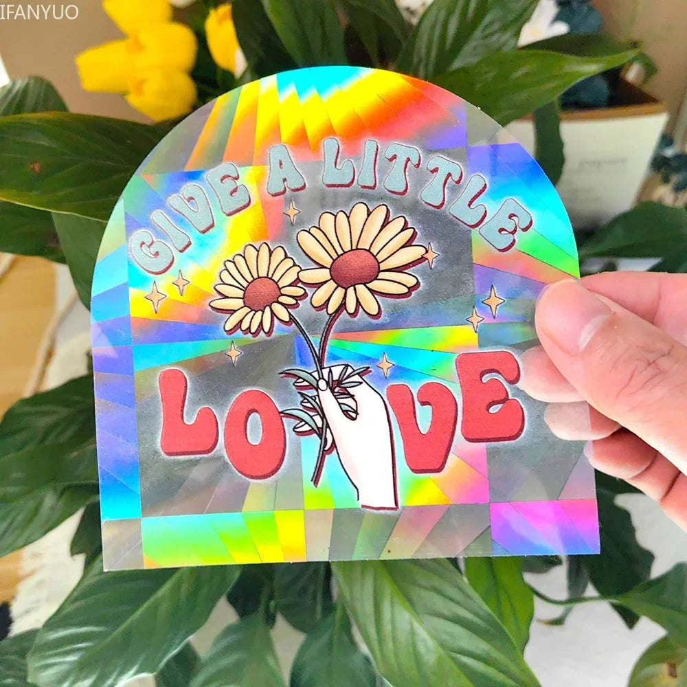 SunGlow Fenstersticker | 3D Regenbogen-Effekt | Selbstklebend & Wiederverwendbar