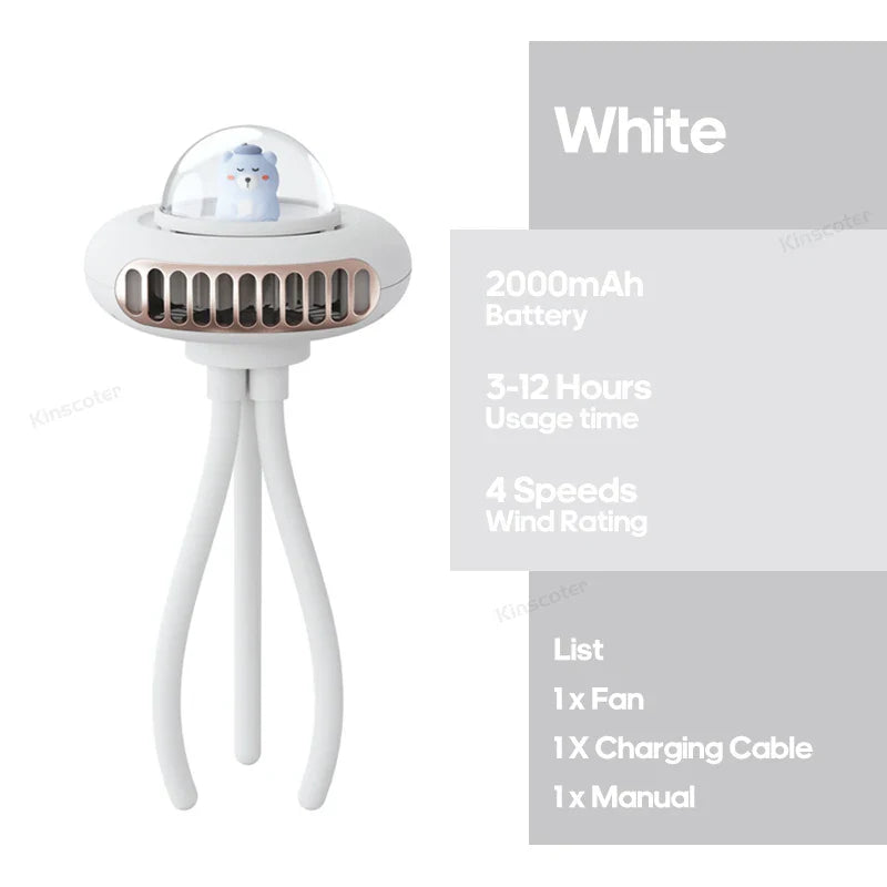 BreezeFlex USB Ventilator | Kompakt & Faltbar | 2000mAh Akku & 4 Windstufen