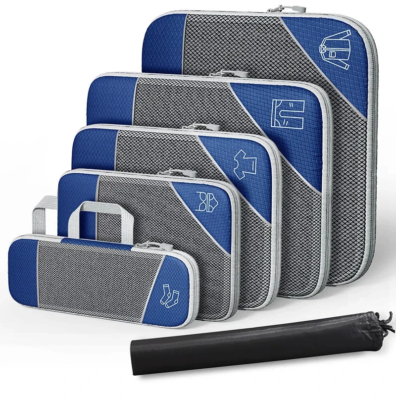 PackMate | Reise Organizer Set | Komprimierbar und Wasserabweisend | 6-teilig