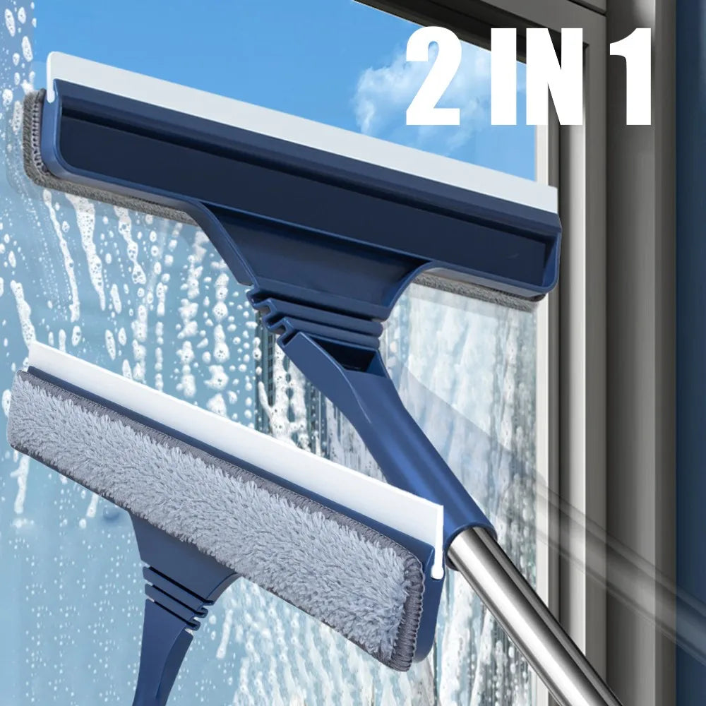 FlexiClear Fensterreiniger | 2-in-1 Reinigung | Flexibler Kopf | Teleskopstiel