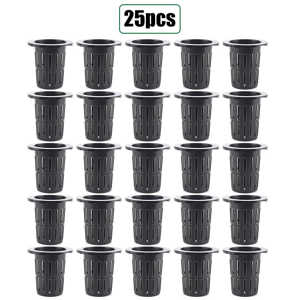 HydroGrow | 25er Set Hydroponik Netztöpfe | Wiederverwendbar | Für Aeroponik & Hydrokultur