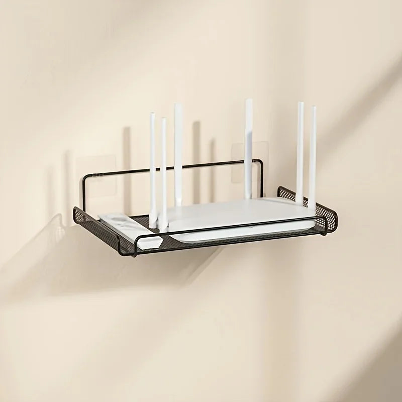 Storix Wandregal | Belüftet & Robust | Ideal für Router & Zubehör | Carbonstahl