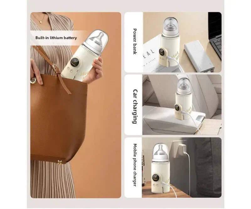 Milvory HeatEase | Tragbarer Babyflaschenwärmer | USB-betrieben & Pflegeleicht | Für Unterwegs