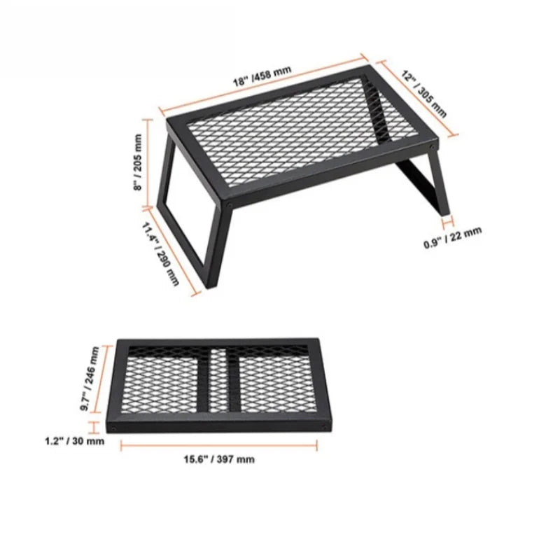 FireMate | Faltbarer Edelstahl-Grillrost | Leicht, robust & kompakt | Camping & Outdoor
