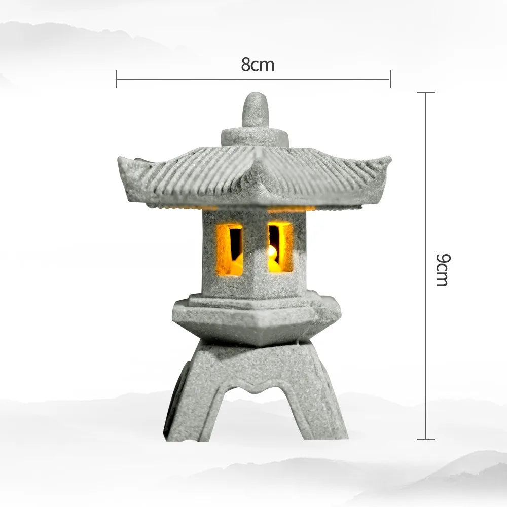 SereniStone Mini-Pagode | Sandstein Deko | Für Garten & Bonsai | Zen Flair