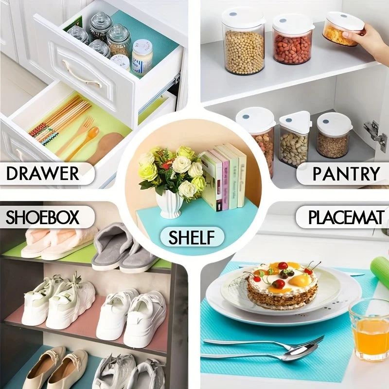 FreshGuard 4-Piece Fridge Mats Set | Antibacterial, Non-Slip & Washable | For Organized Kitchen Storage