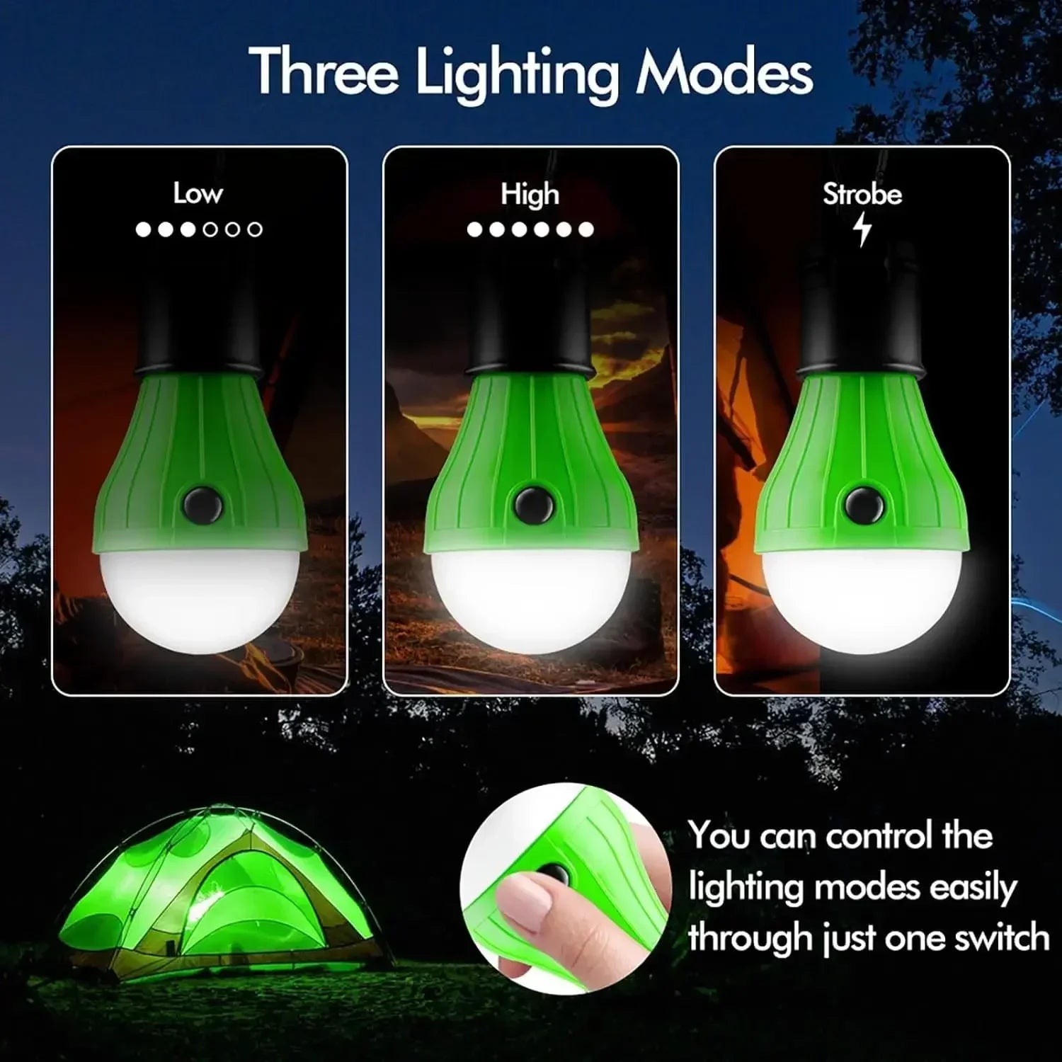ClipLite Campinglampe | 3 Lichtmodi | Kompakt & Leicht | Mit Karabinerhaken