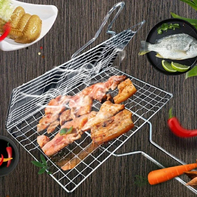 Grillaro BBQ-Korb | Faltbar & Antihaft | Edelstahl & Hitzebeständig | Für Fleisch & Gemüse
