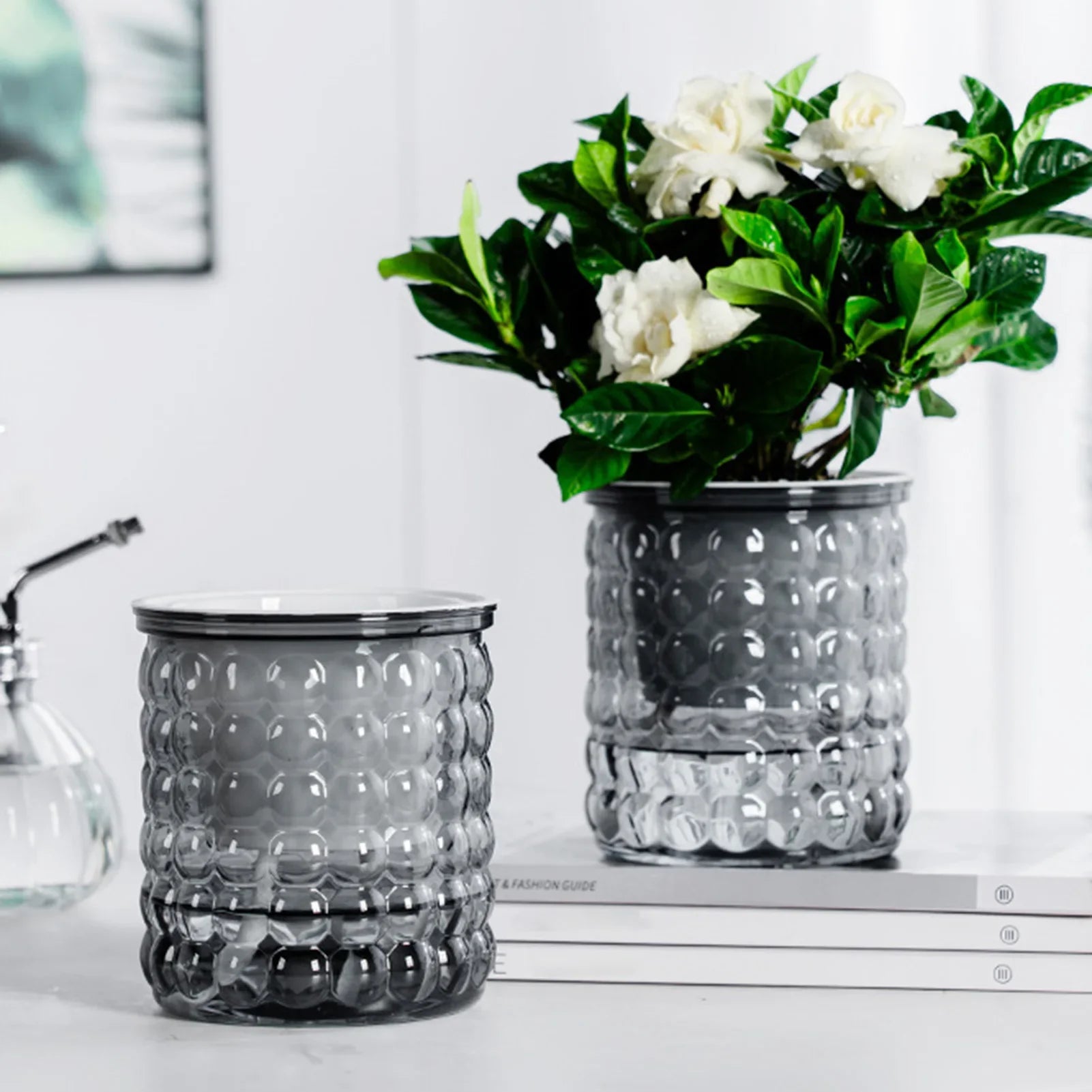 Hydropura Blumentopf | Selbstbewässernd & Erdlos | Modern & Pflegeleicht | 3er-Set