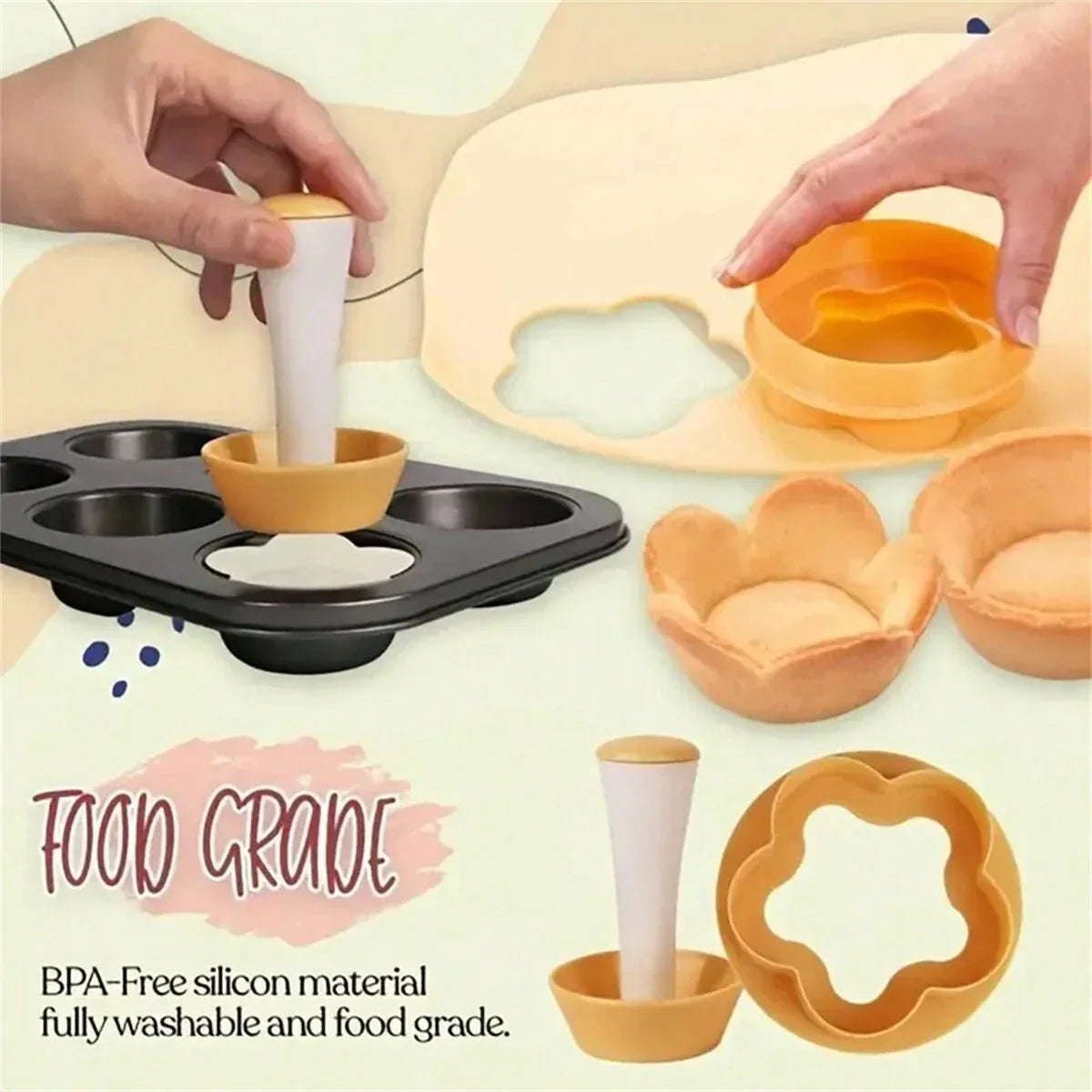 BakeMaster | Teigformer Set | Multifunktional für Törtchen & Cupcakes | BPA-frei