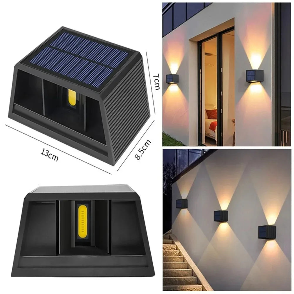 SunGlow | Solar Wandleuchte LED | Up Down Effekt & IP65 | Für Garten Terrasse Außen