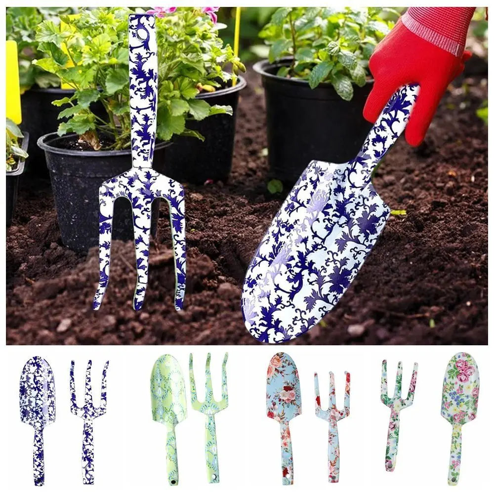 FloraEase GardenSet | Edelstahl Gartenwerkzeug Set | Handschaufel & Blumengabel | 6 Farben | Für Gartenpflege & Umgraben