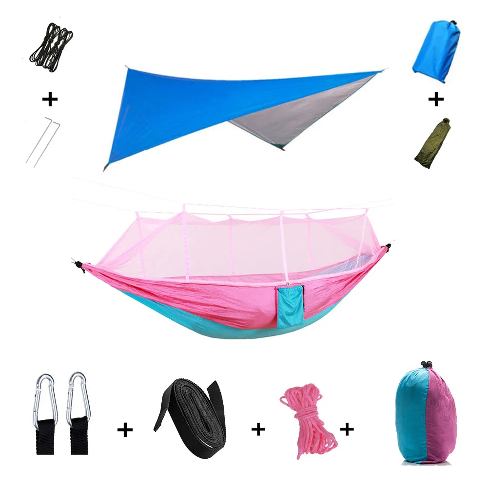 Nomaterra Hängematte | Mit Moskitonetz & Tarp | Ultraleicht & Wetterfest | Für Outdoor & Trekking